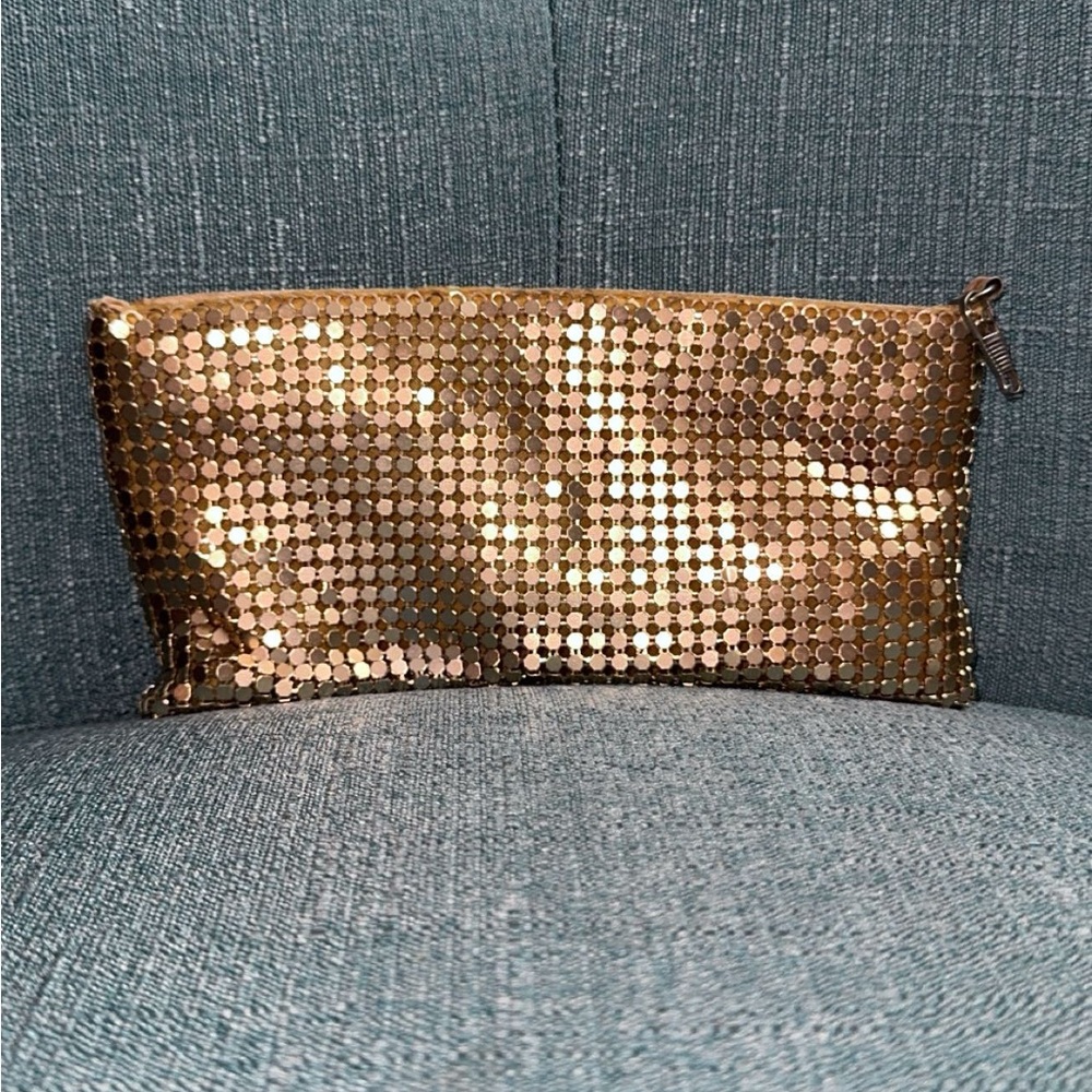 Gold Sequin Clutch Bag